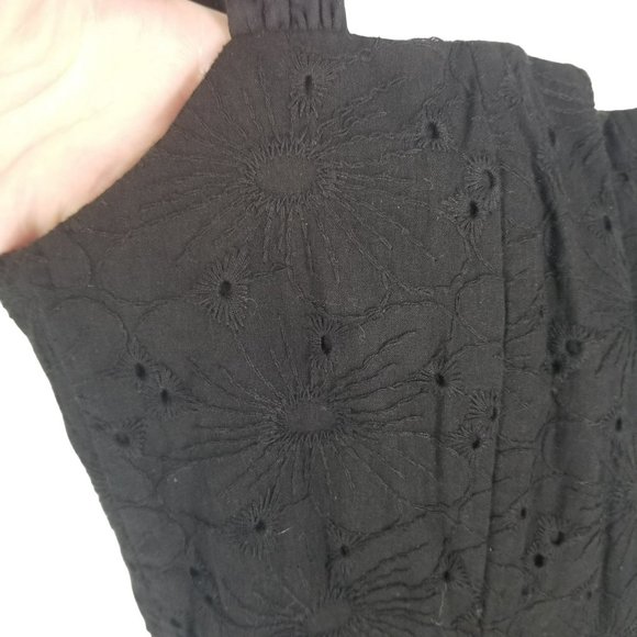 Sofia the Label Black Eyelet Mini Dress Bow Strap Daisy Cocktail Wedding Girly - Picture 8 of 13